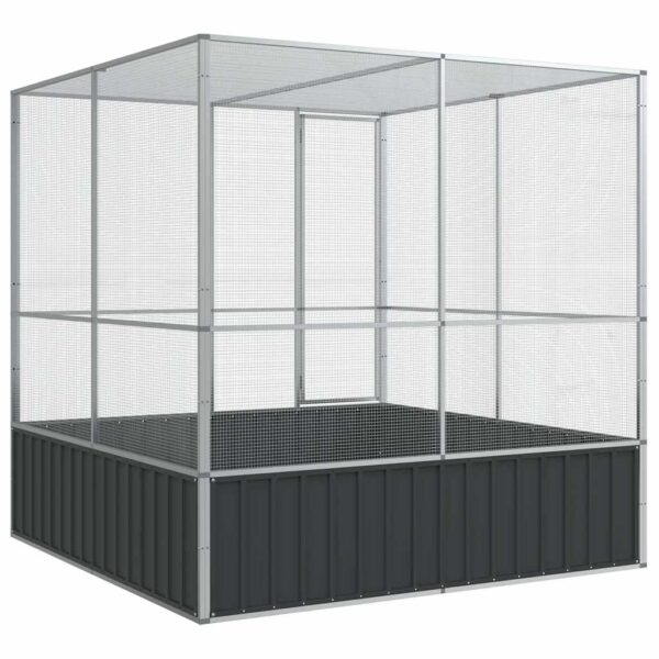 vidaXL Aviary Silver 211x207x212 cm Steel - Image 6
