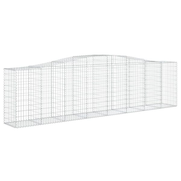 vidaXL Arched Gabion Basket 400x50x100/120 cm Galvanised Iron - Image 2
