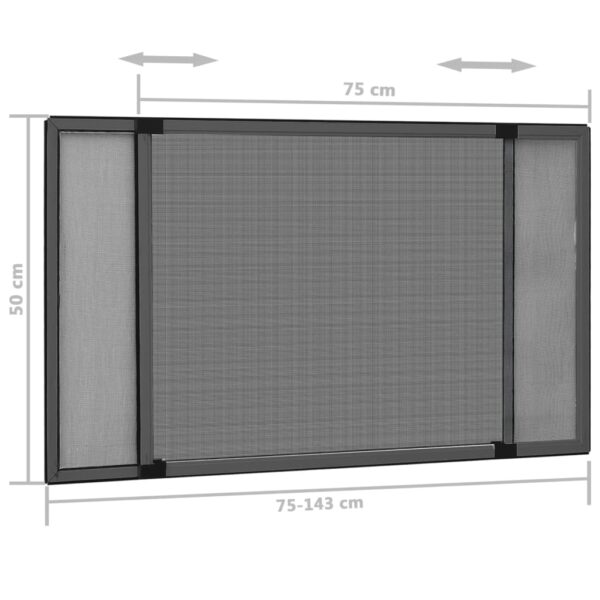 vidaXL Extendable Insect Screen for Windows Anthracite (75-143)x50 cm - Image 11
