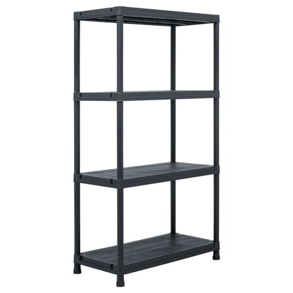 vidaXL Storage Shelf Racks 5 pcs Black 60x30x138 cm Plastic - Image 2