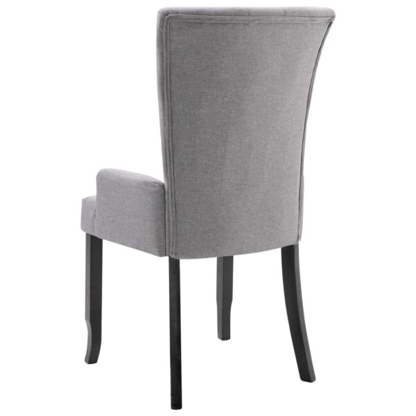 vidaXL Dining Chair with Armrests Light Grey Fabric - Image 4