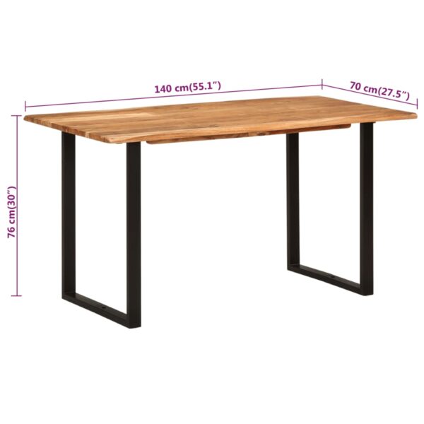 vidaXL Dining Table 140x70x76 cm Solid Acacia Wood - Image 8