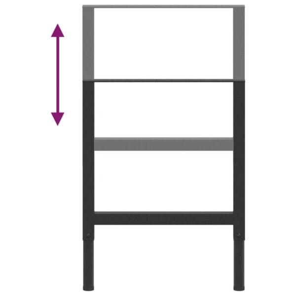 vidaXL Adjustable Work Bench Frames 2 pcs Metal 55x(69-95.5) cm Black - Image 9