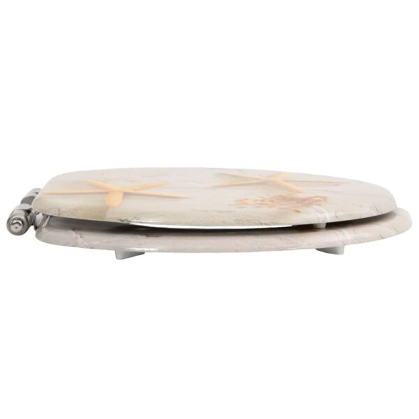 vidaXL WC Toilet Seats 2 pcs with Soft Close Lids MDF Starfish Design - Image 5