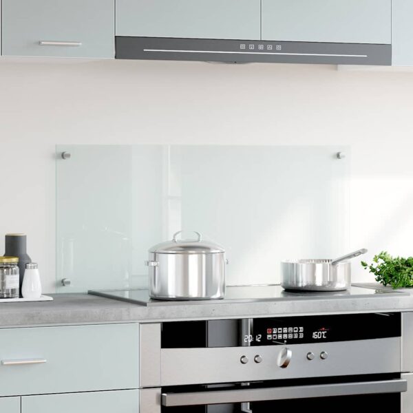 vidaXL Kitchen Backsplash Transparent 90x40 cm Tempered Glass - Image 3