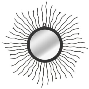 vidaXL Wall Mirror Sunburst 60 cm Black
