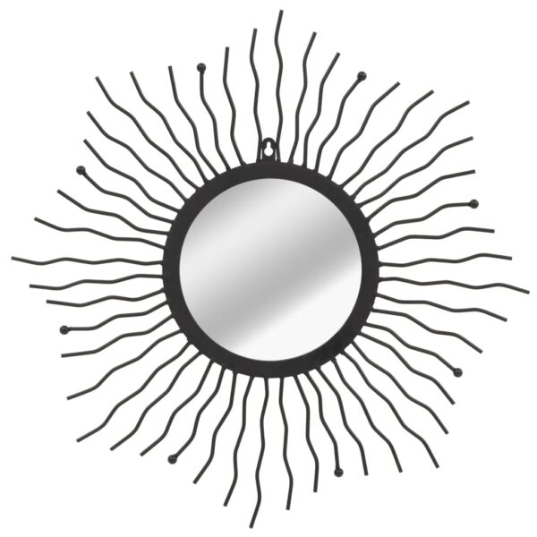 vidaXL Wall Mirror Sunburst 60 cm Black - Image 1