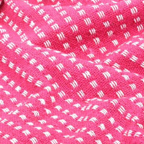 vidaXL Throw Cotton Squares 160x210 cm Pink - Image 5
