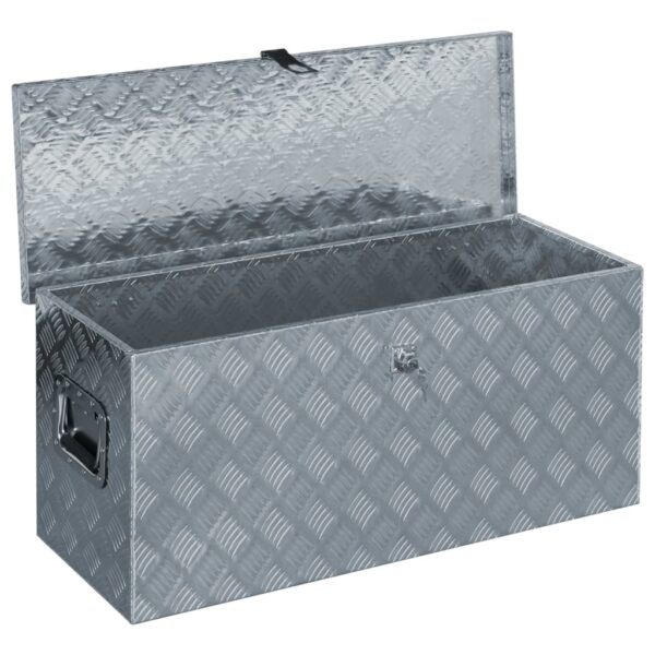 vidaXL Aluminium Box 90.5x35x40 cm Silver - Image 4