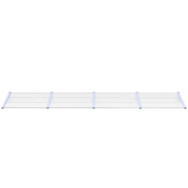 vidaXL Door Canopy Grey and Transparent 396x90 cm Polycarbonate - Image 3