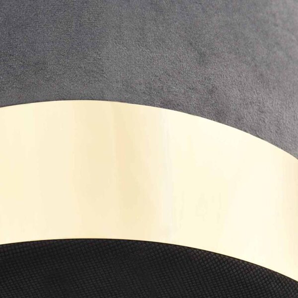 vidaXL Stool Dark Grey and Gold Velvet 28 x 36 cm - Image 3
