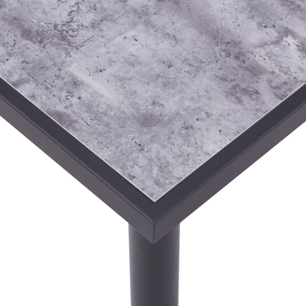 vidaXL Dining Table Black and Concrete Grey 140x70x75 cm MDF - Image 4