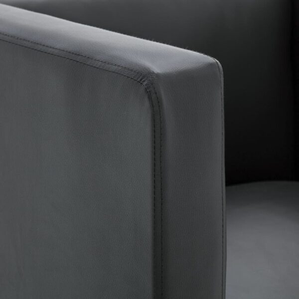 vidaXL Cube Armchair Grey Faux Leather - Image 7