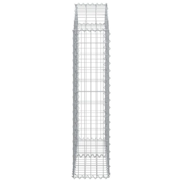 vidaXL Arched Gabion Basket 100x30x120/140 cm Galvanised Iron - Image 4