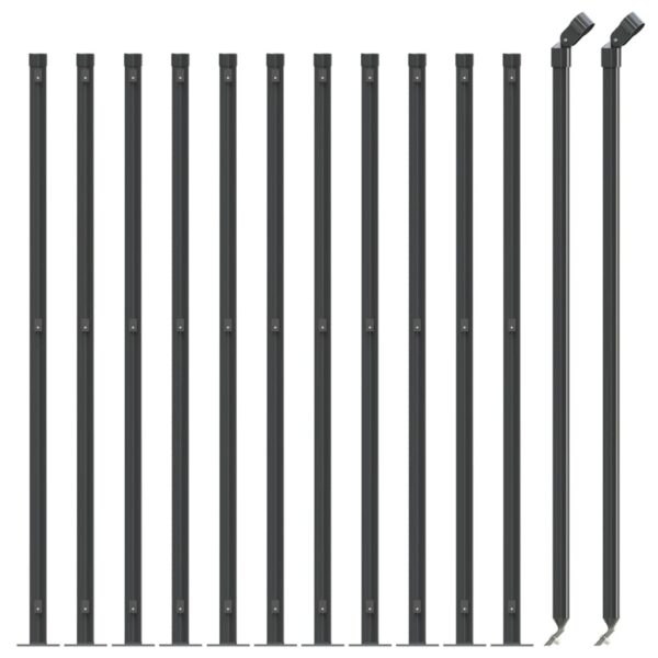 vidaXL Wire Mesh Fence with Flange Anthracite 1x25 m - Image 3