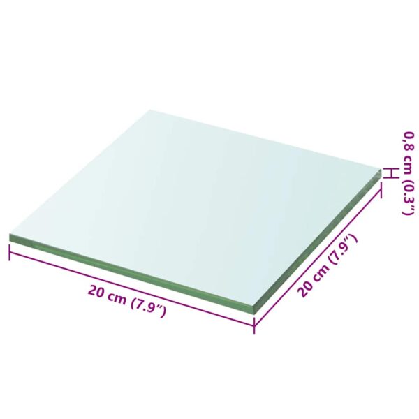 vidaXL Shelf Panel Glass Clear 20x20 cm - Image 3