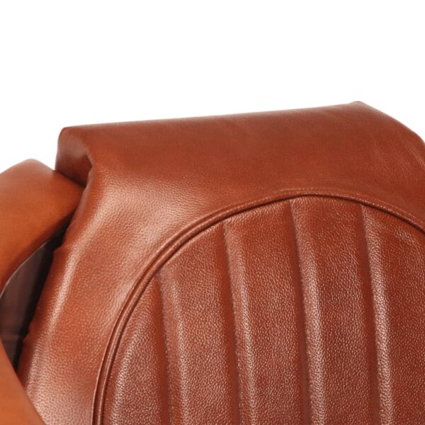 vidaXL Aviator Armchair Brown Real Leather - Image 5