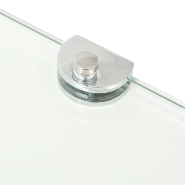vidaXL Corner Shelf with Chrome Supports Glass Clear 25x25 cm - Image 5