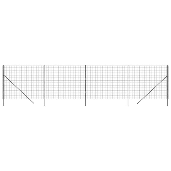vidaXL Wire Mesh Fence Anthracite 1.6x10 m Galvanised Steel - Image 2