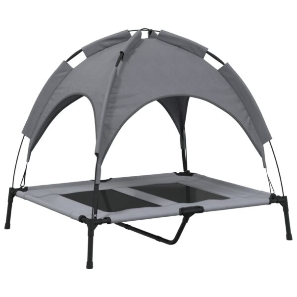 vidaXL Dog Bed with Canopy Anthracite Oxford Fabric and Steel - Image 6