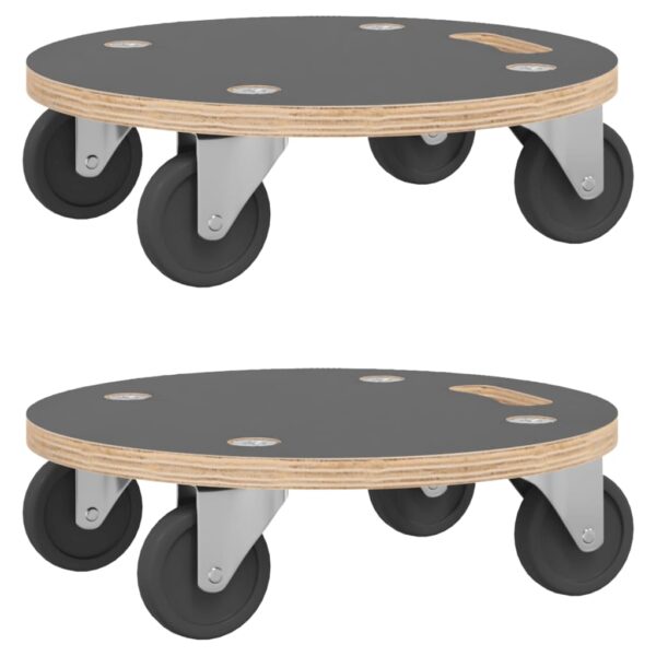 vidaXL Transport Trolleys 2 pcs Round Ø38x11.5 cm 250 kg - Image 2