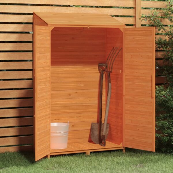 vidaXL Garden Shed Brown 102x52x174.5 cm Solid Wood Fir - Image 3
