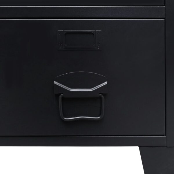 vidaXL Wardrobe Metal Industrial Style 67x35x107 cm Black - Image 8