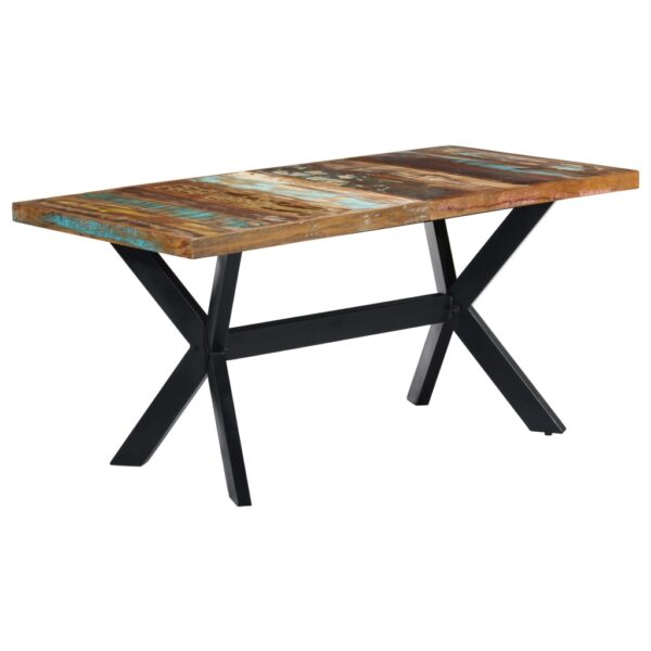 vidaXL Dining Table 160x80x75 cm Solid Reclaimed Wood - Image 11