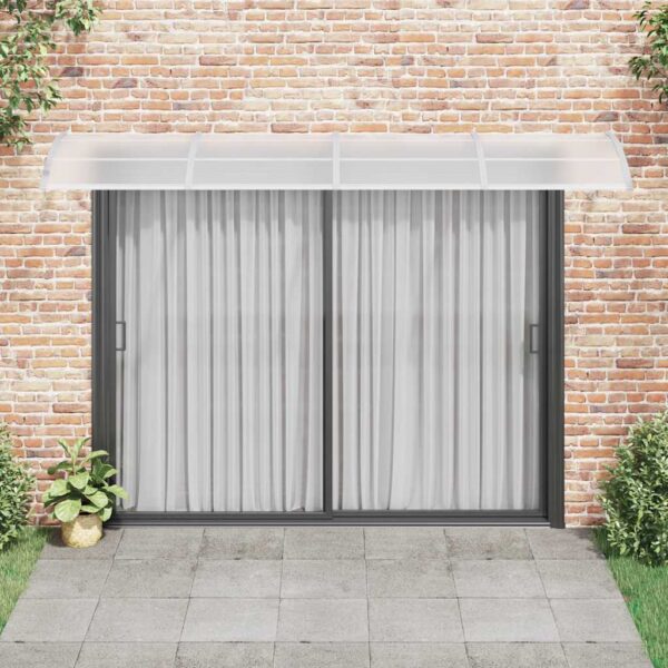 vidaXL Door Canopy Grey 350x100 cm Polycarbonate - Image 3