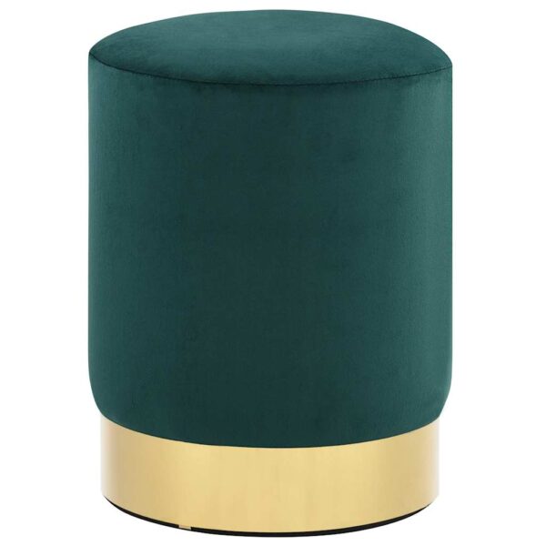 vidaXL Stool Dark Green and Gold Velvet 28 x 36 cm - Image 1