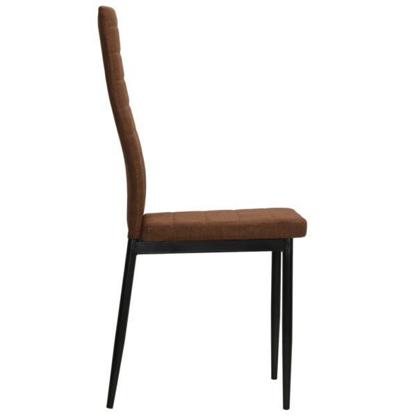 vidaXL Dining Chairs 2 pcs Brown Fabric - Image 4