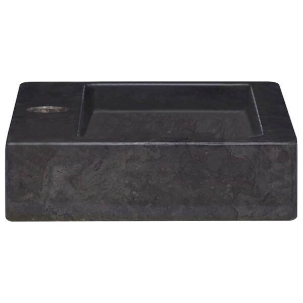 vidaXL Wall-mounted Sink Black 38x24x6.5 cm Marble - Image 5