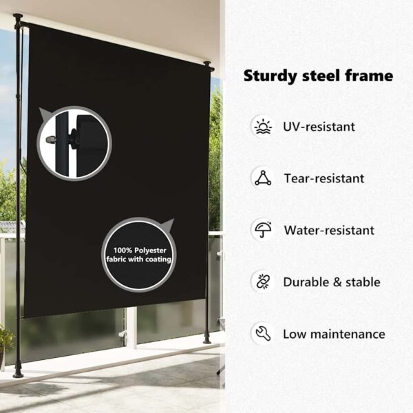 vidaXL Outdoor Roller Blind 150x270 cm Anthracite - Image 8