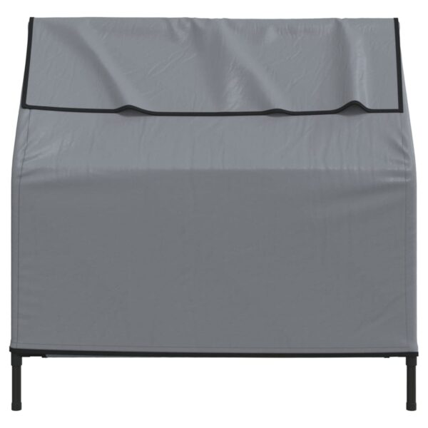 vidaXL Dog House Light Grey Oxford Fabric and Steel - Image 5