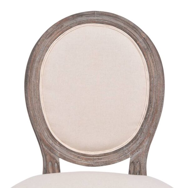vidaXL Dining Chairs 2 pcs Cream Fabric - Image 5