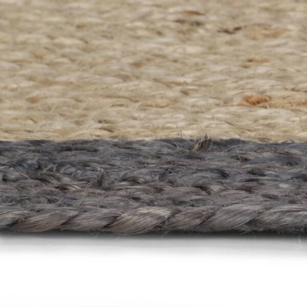 vidaXL Handmade Rug Jute with Dark Grey Border 120 cm - Image 3