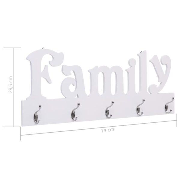 vidaXL Wall Mounted Coat Rack FAMILY 74x29.5 cm - Image 6