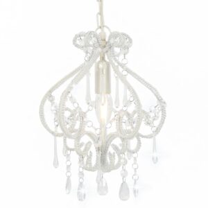 vidaXL Ceiling Lamp with Beads White Round E14