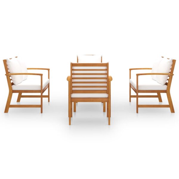 vidaXL 5 Piece Garden Lounge Set with Cushion Solid Acacia Wood - Image 3