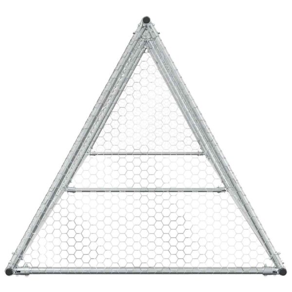 vidaXL Chicken Cage Silver 400x105x91 cm Galvanised Steel - Image 5