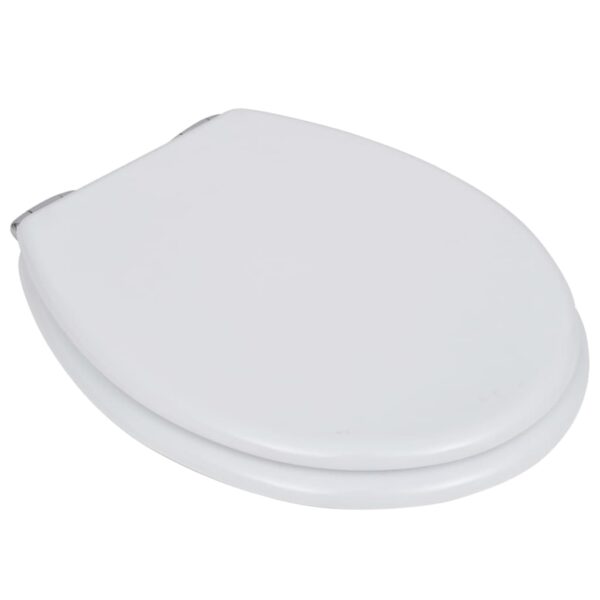 vidaXL Toilet Seats with Soft Close Lids MDF White - Image 3