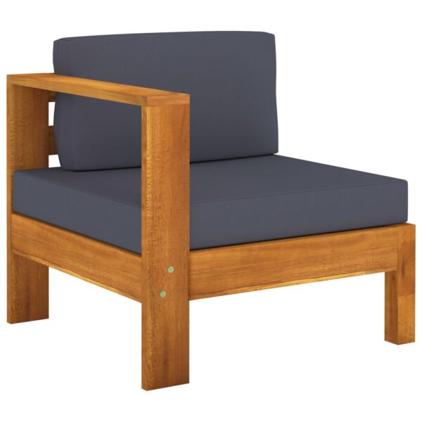 vidaXL 10 Piece Garden Lounge Set with Dark Grey Cushions Acacia Wood - Image 5