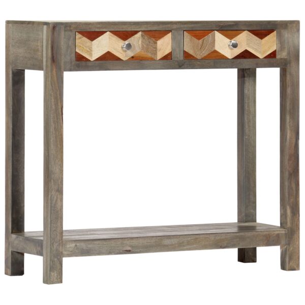 vidaXL Console Table Grey 86x30x76 cm Solid Mango Wood - Image 10