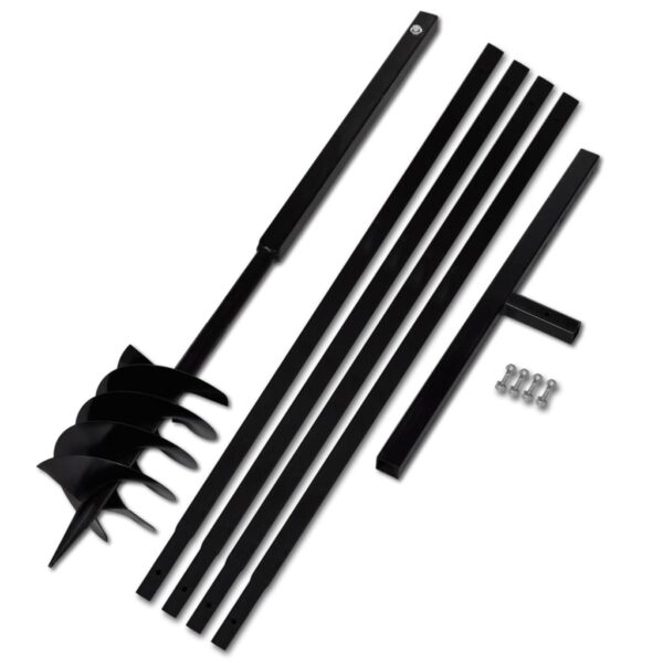 vidaXL Ground Drill with Handle 180 mm with Extension Tube 5 m Steel - Image 1