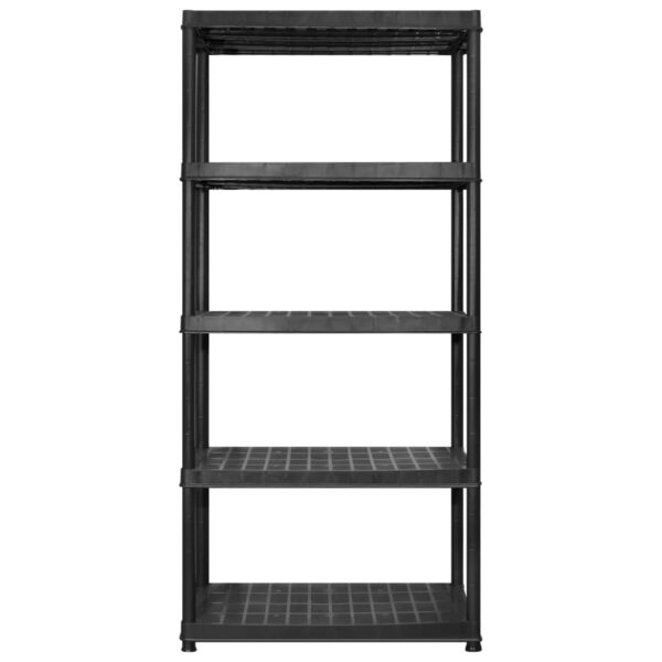 vidaXL Storage Shelf 5-Tier Black 366x45.7x185 cm Plastic - Image 3