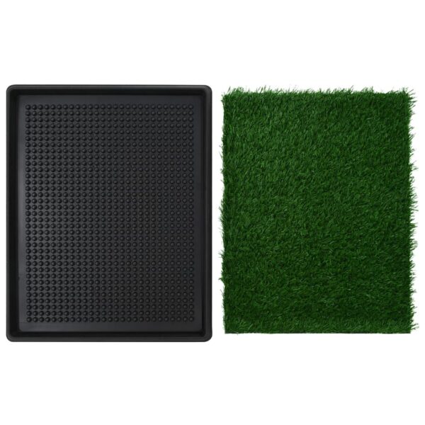 vidaXL Pet Toilet with Tray & Faux Turf Green 64x51x3 cm WC - Image 4