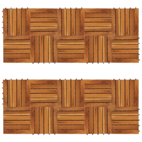 vidaXL Decking Tiles Vertical Pattern 30 x 30 cm Acacia Set of 20 - Image 1