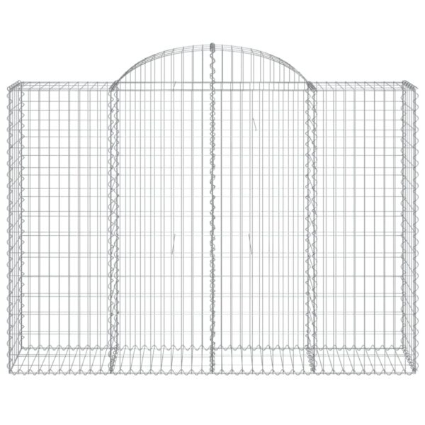 vidaXL Arched Gabion Basket 200x50x140/160 cm Galvanised Iron - Image 3