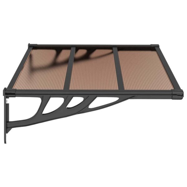 vidaXL Door Canopy Black 122x90 cm Polycarbonate - Image 4
