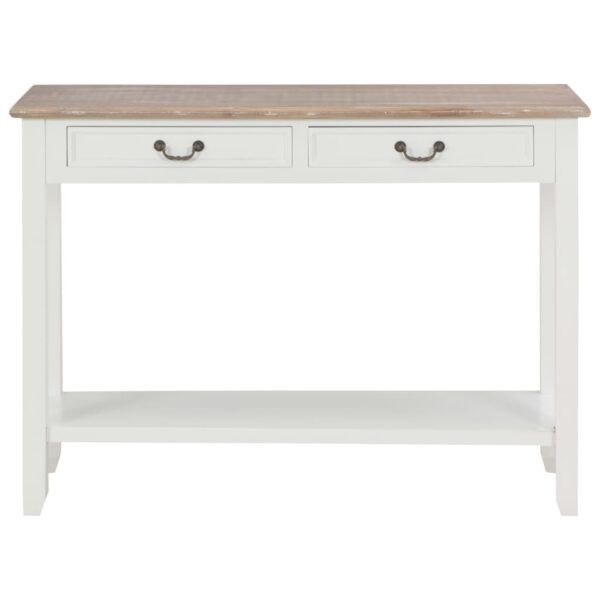 vidaXL Console Table White 110x35x80 cm Wood - Image 4